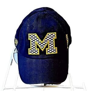 Top of the World U of Michigan Women's Strapback Hat/Cap Blue Plaid "M" & Strap